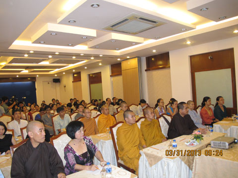 Audience listening to presentation